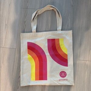 Gorjana Red and Orange Tote Bag Modern Canvas Design